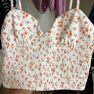 brand new crop top with floral design